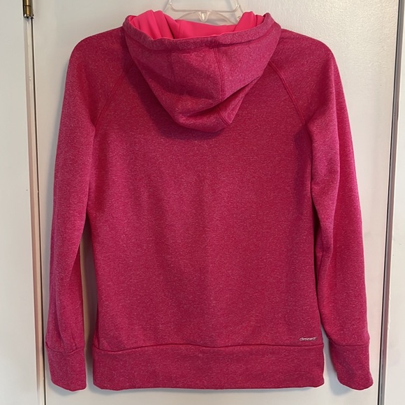 Adidas 3 Stripes Heather Pink Ultimate Hoodie - Picture 7 of 9